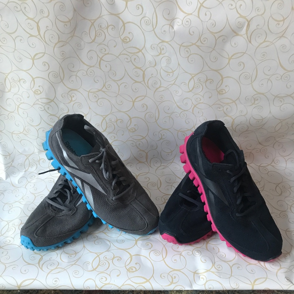 Reebok Real Flex Sneakers gray & blue suedeish